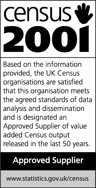 Census 2001 Approved Supplier