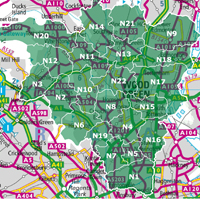 Postcode map of Nottingham