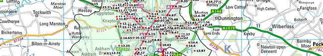 Map contains postcode sectors drive times around franchise location
