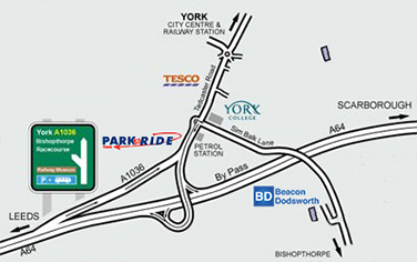 Local map with directions to office
