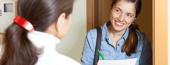 Doorstep fundraiser at work.