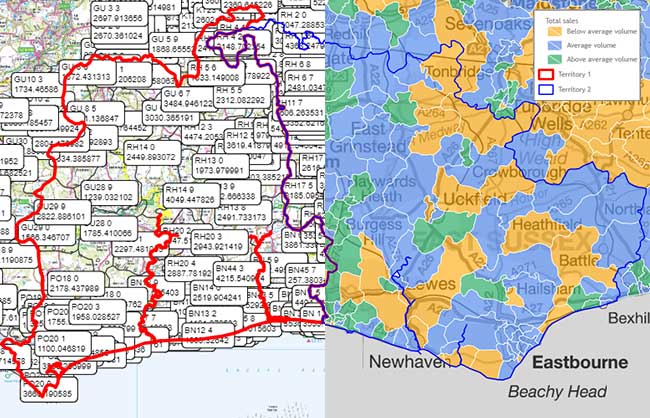 Data overload on a map turned into simple data visualisation.